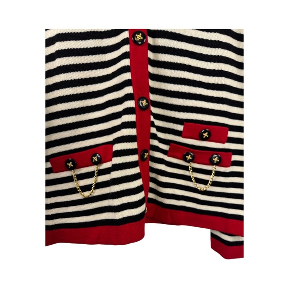 VTG Norton Studio Nautical Button Front Cardigan Long Sleeve Size Large - Picture 3 of 8